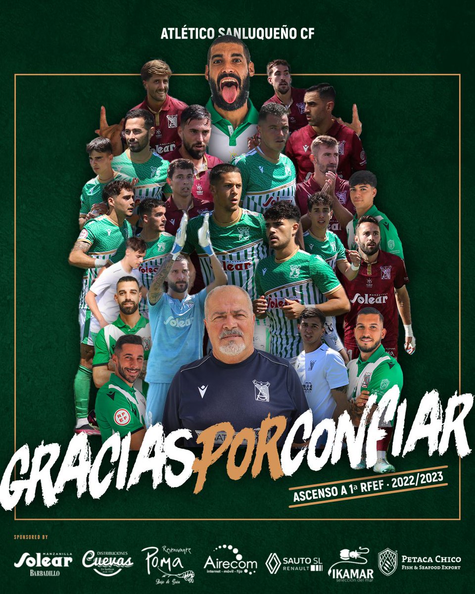 atcosanluqueno's tweet image. ¡SANLÚCAR ES DE PRIMERA!

¡LO HICISTE ATLETI!