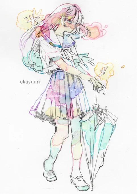雨上がりを闊歩 #illustration