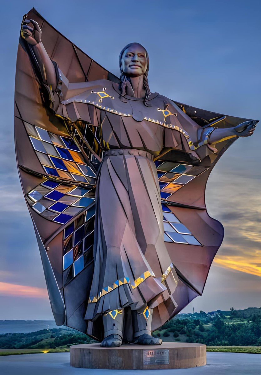 I don't know why this hasn't received more publicity, but this fifty-foot sculpture was unveiled recently in South Dakota.
It's called 'Dignity' and was done by artist Dale Lamphere to honor the women of the Sioux Nation.