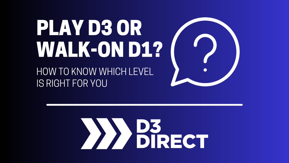 Play D3

-- OR -- 

Walk-on D1?

Today we settle the debate... 🧵👇