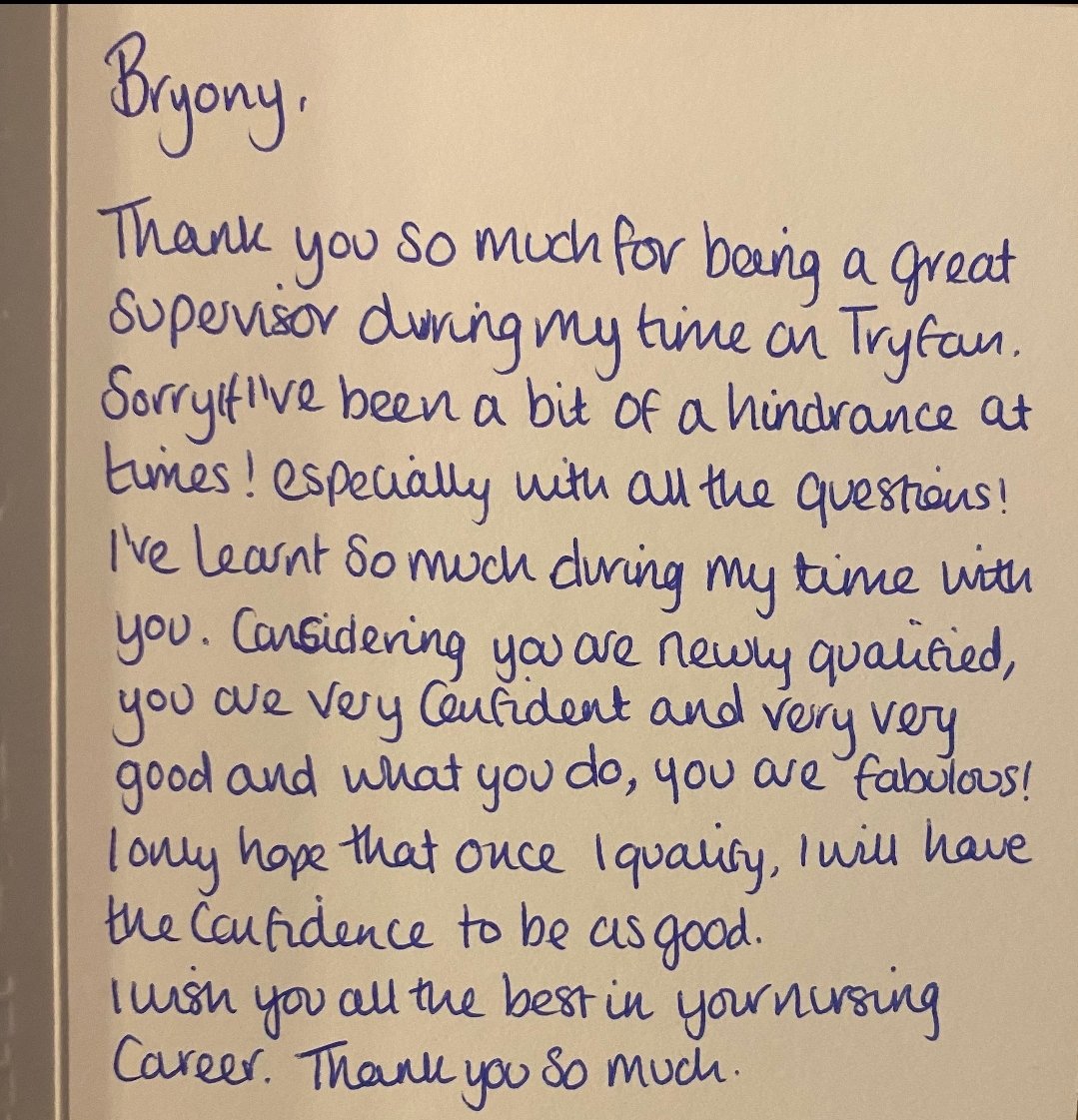 Our newly qualified Nurse Bryony receiving some positive feedback from patients, family members &amp; a student nurse. Well done Bryony, you have been a great addition to our team 💙 <a href="/BryonyTatlock/">Bryony Tatlock</a> <a href="/NickyJo75735089/">Nicky Jones</a>