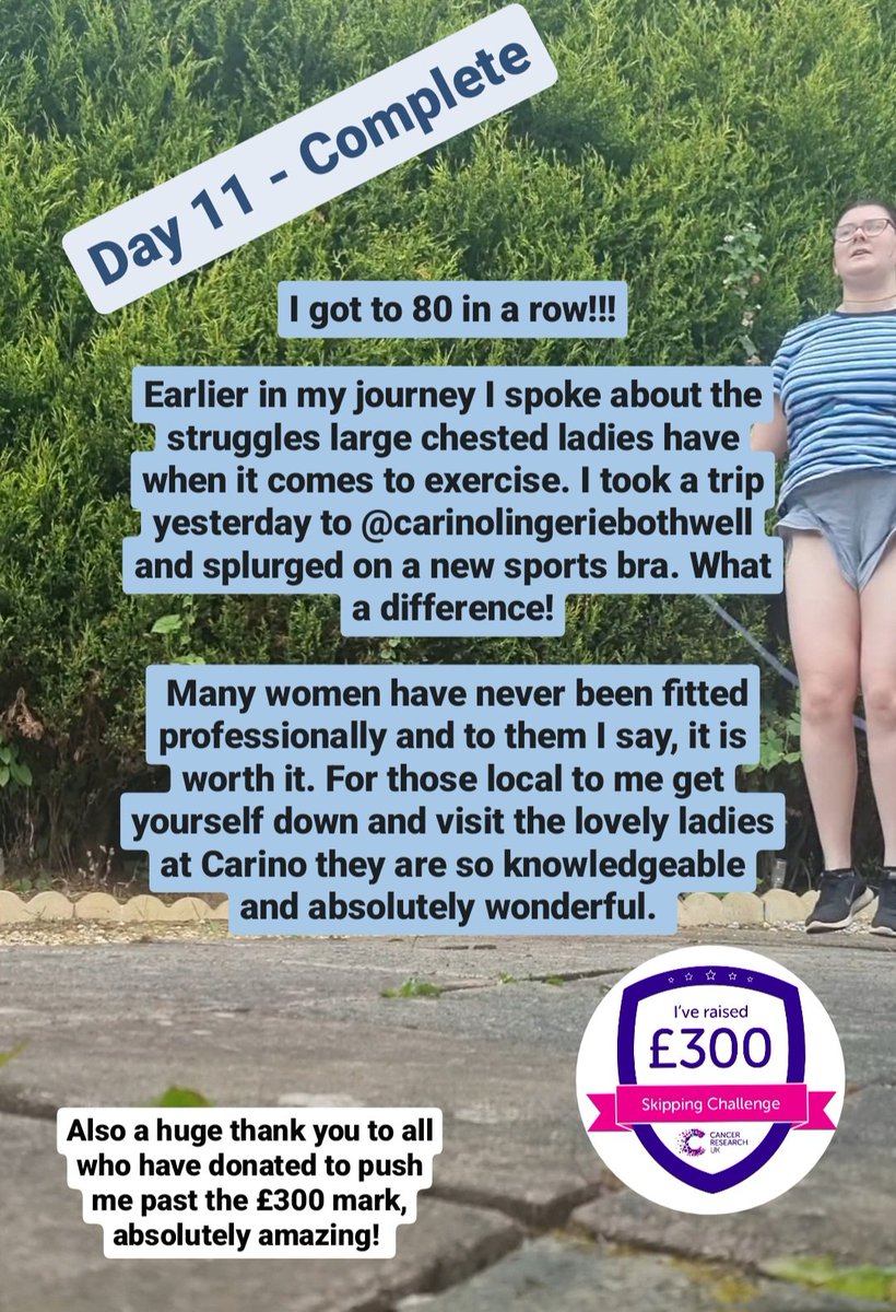 Day 11 

Sponsor me below 👇
fundraise.cancerresearchuk.org/page/caras-giv… 

#fundraising #charity #Cancer #challenge #skippingchallenge #support