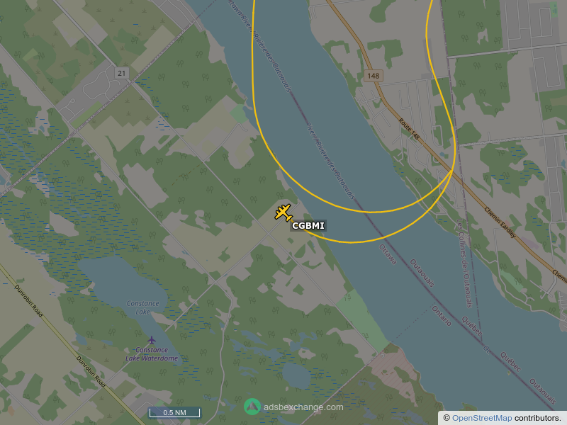 SkyCirclesYOW's tweet photo. C-GBMI, a Piper PA-31 Navajo, call sign CGBMI is circling over Pontiac at 4625 feet, speed 149 MPH, squawking 6640, 1.5 miles from Patates des 4 As https://t.co/ZI06GmYcSP https://t.co/A25LwKBF45