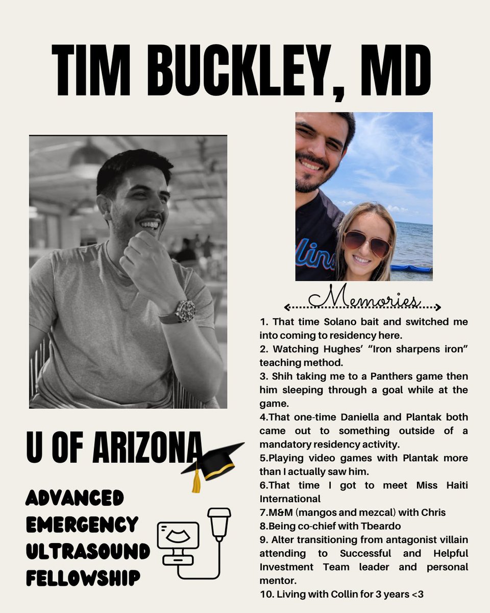 ✨ Senior Highlight ✨: Tim is heading to University if Arizona for an Advanced Ultrasound Fellowship 🎉 

#BestJobsInEM #FAUEM