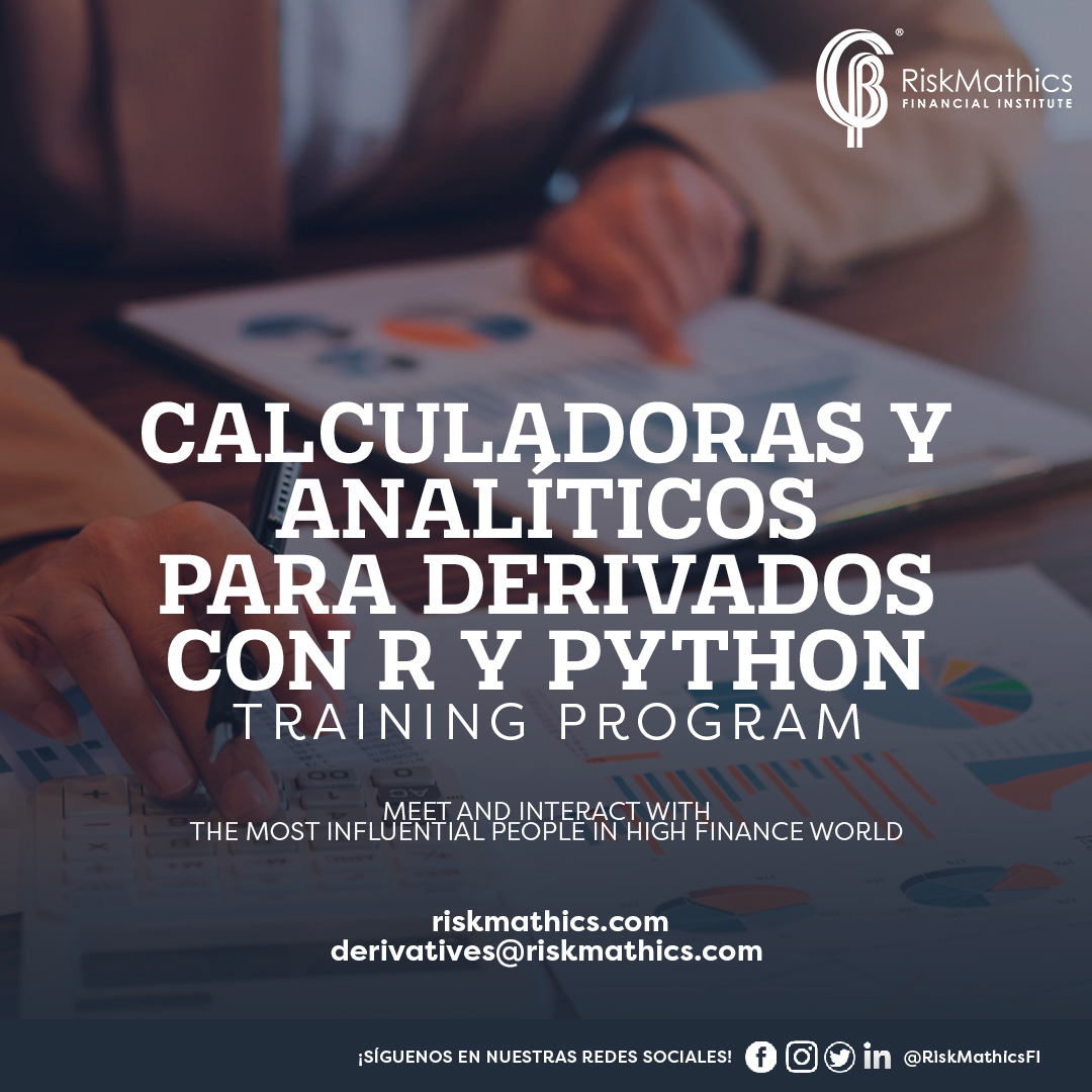 RiskMathicsFI's tweet image. VALUACIÓN en PYTHON con BSM | Conoce más sobre el tema
con el TRAINING PROGRAM "Calculadoras y Analíticos para Derivados con R y Python"
FALTA 1 DÍA para iniciar, Inscripción aquí: riskmathics.com/landing/DPD_MX…
#WeAreRiskMathicsTraining
#risk #riskmathics #programaciónenpython