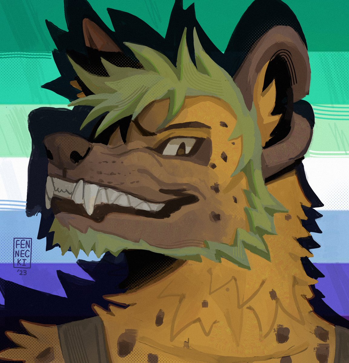 Fenskulls's tweet photo. Pride month icon I made for my favorite yeen man! Speedpaint included since I remembered to record this time. https://t.co/Yb7FQi3V8I
