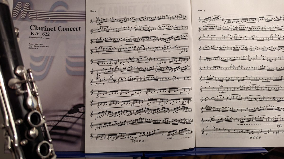 Oh, how I love the music of Mozart.... I could play these works for hours. #metime #clarinet #mozart