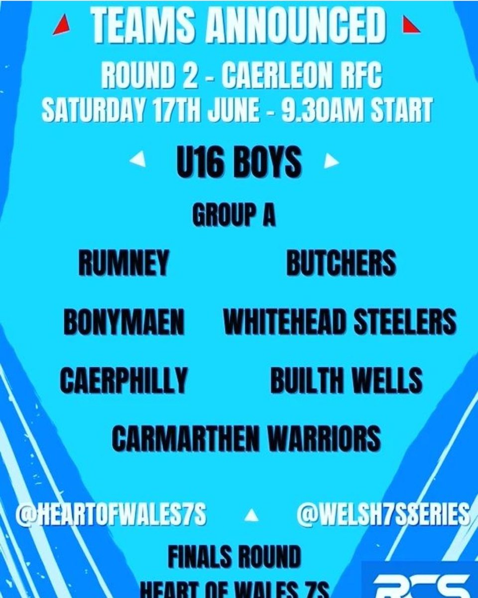 The U16s will be in action at Caerleon Rfc on 17th June @HeartofWales7s