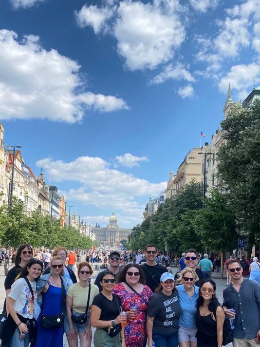 The sky is not a painting, we just got lucky with great weather as we explored Prague. Lucky us! #CommunityRebellion2023
