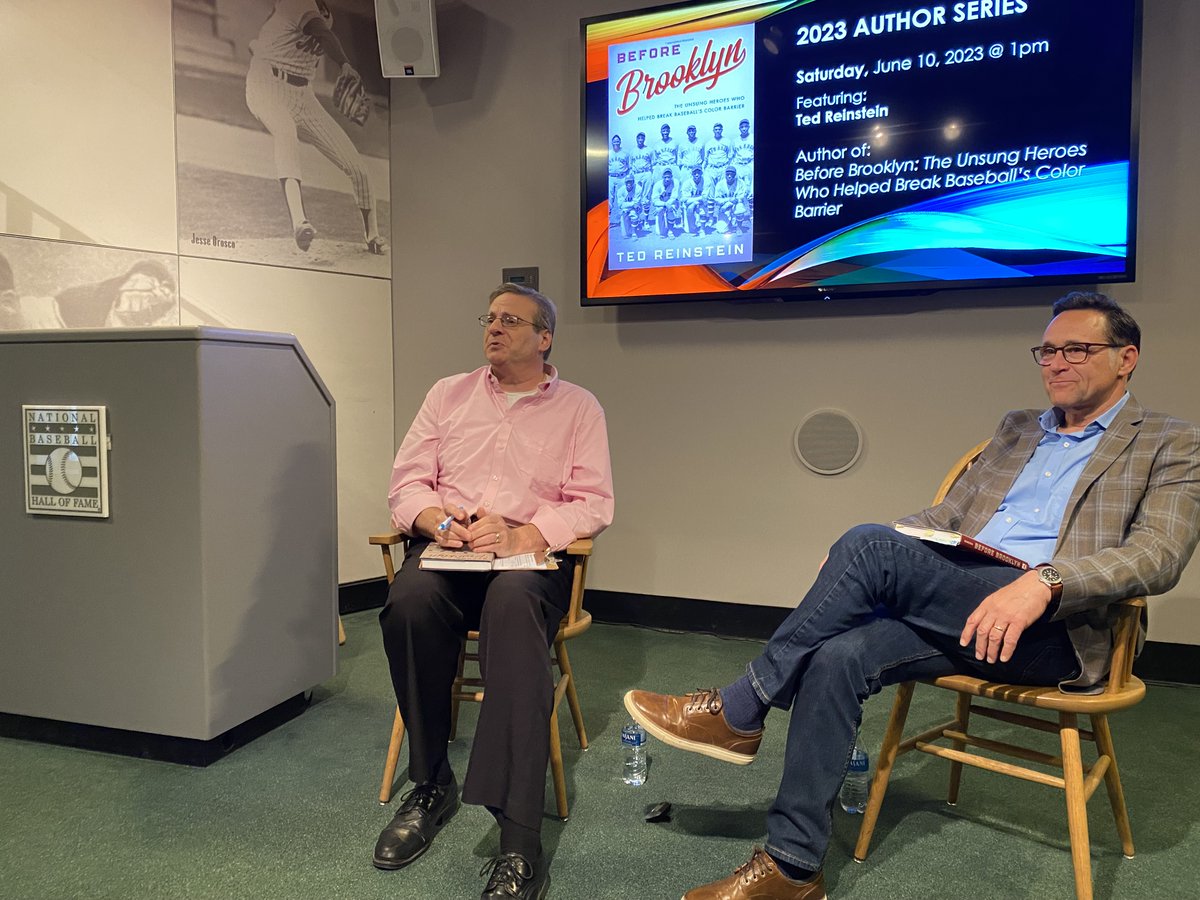 Wonderful day in #cooperstown yesterday @baseballhall leading off Summer Author Series 2022.  Thanks, Bruce Markusen for a terrific interview.
@markusen_s @LyonsPress @GlobePequot @romanandlittlefield @Chronicle5