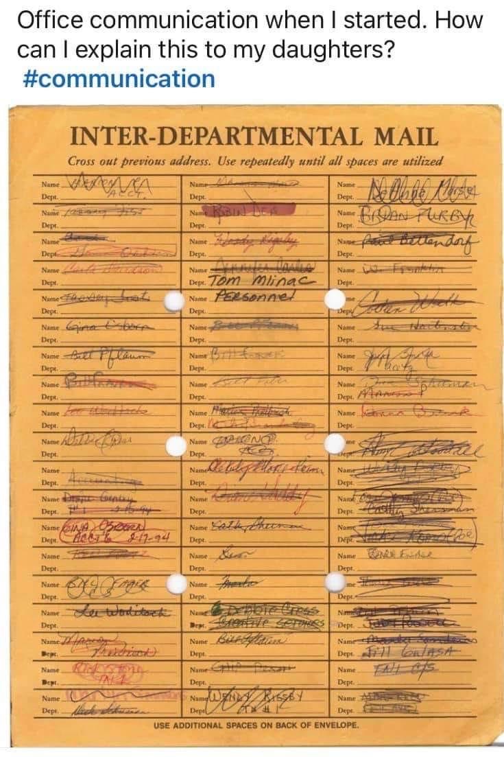 Who remembers interoffice mail. Remember how it impacted our day! bit.ly/3oVx5CI
#DigitalTransformation