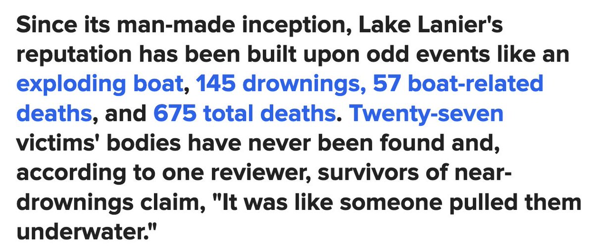 I grew up in Georgia, water-skied many times on Lake Lanier back in the '70's, and I was today years old when I learned it was literally built on a Black town that is now submerged in the lake. JFC. 😳🤦‍♀️ #lakelanier #haunted