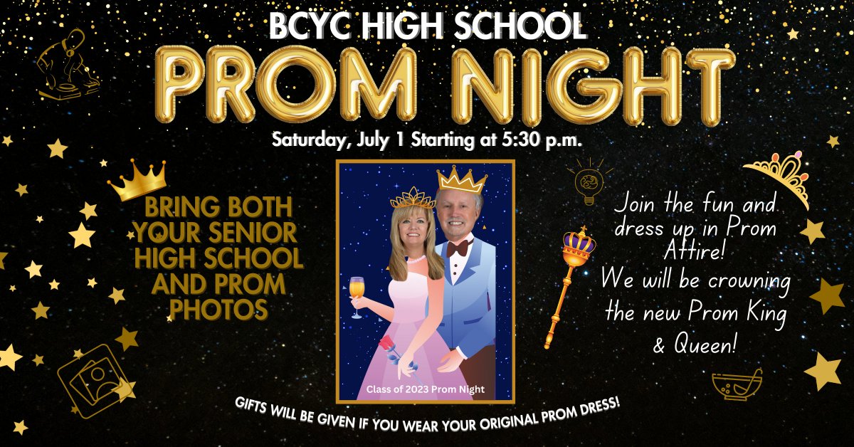 BCYClub's tweet photo. Come &amp; dance the night away at the first annual BCYC Prom! Take a step back into time by wearing your original Prom attire 📷📷📷
#bcycstrong
#bcycpromnight https://t.co/whTdXL7iVH