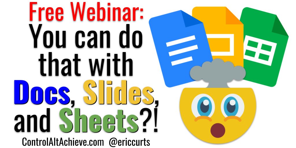 Recorded Webinar - You can do that with Docs, Slides, and Sheets?! - controlaltachieve.com/2022/04/docs-s… #GoogleEDU
#ControlAltAchieve