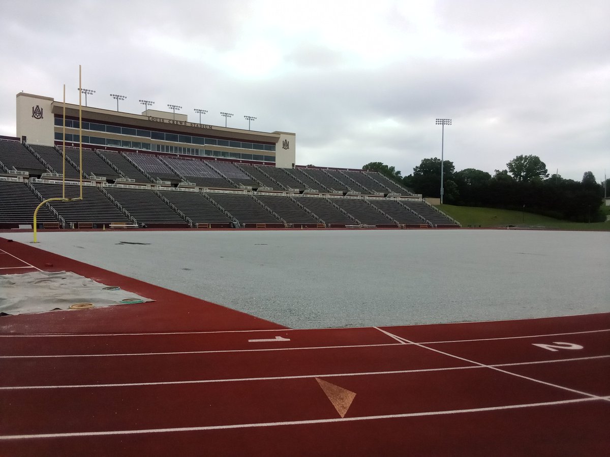 CoachFredT's tweet photo. Great things happening On The Hill. New turf almost done!! This is where you want to be!! #ChooseSuccessAAMU #BelieveAAMU #ThisIsNormalAAMU @aamuedu @AamufbR @aamualumni_ @mcaofal @MCAOFGA  @MCAofNC @minority_TN @HBCUGameday https://t.co/uhZvKwpIni