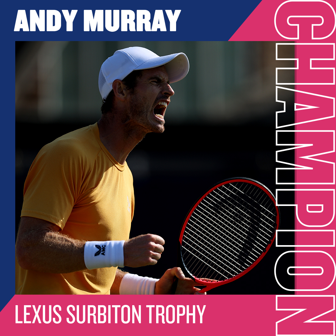 🏆 𝐒𝐢𝐫 𝐀𝐧𝐝𝐲 𝐌𝐮𝐫𝐫𝐚𝐲 is the Lexus Surbiton Open champion 🏆

Andy brilliantly battles past Jurij Rodionov 6-3, 6-2 to claim his 1st title on home soil since 2016

#BackTheBrits 🇬🇧