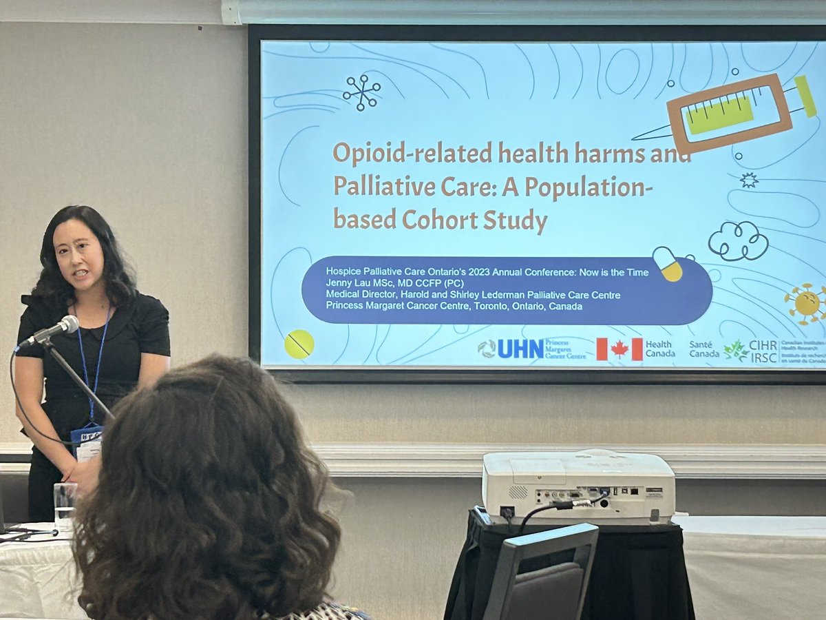 We’re thrilled to be at Dr. Jenny Lau’s presentation at #HPCO2023 on Opioid-related health harms and #PalliativeCare” and to partner with Jenny and her terrific team! <a href="/JelauPC/">Jenny Lau</a> @sarina_isenberg