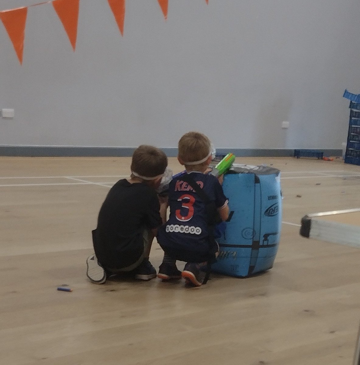 BlackSheepsView's tweet photo. It's official...I'm knackered...was like watching 8 ferrel dwarves at war...#nerfparty #2oldforthis https://t.co/F9q09yuZ2R