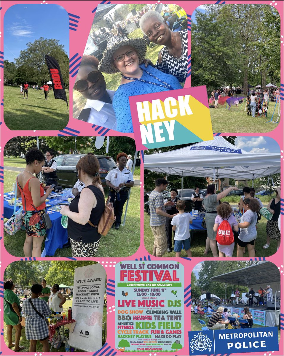 Great summer Sunday ☀️ <a href="/WellStCommon/">Well Street Common Friends</a> 🌳#Hackney with @MPSHackneyCentr 🚔 Youth and Outreach Officers 👮🏽👮🏾#bthechangeuwant2c #policecareers #MetPolice 💙 #CommunityEngagement <a href="/met_connected/">met_connected</a> <a href="/CribYouth/">The Crib</a> <a href="/janettecollins/">The Crib Janette Collins MBE.</a> <a href="/riseuphackney/">Rise Up East</a> <a href="/WickersThe/">The Wickers Charity</a> <a href="/BaduSports/">BADU</a>
