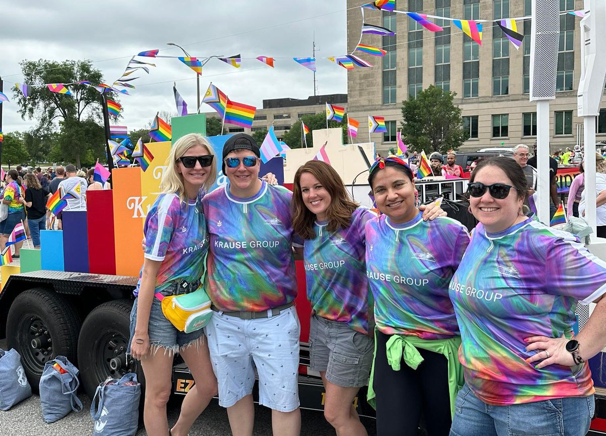 Krause Group associates out here today celebrating DSM Pride 🏳️‍🌈