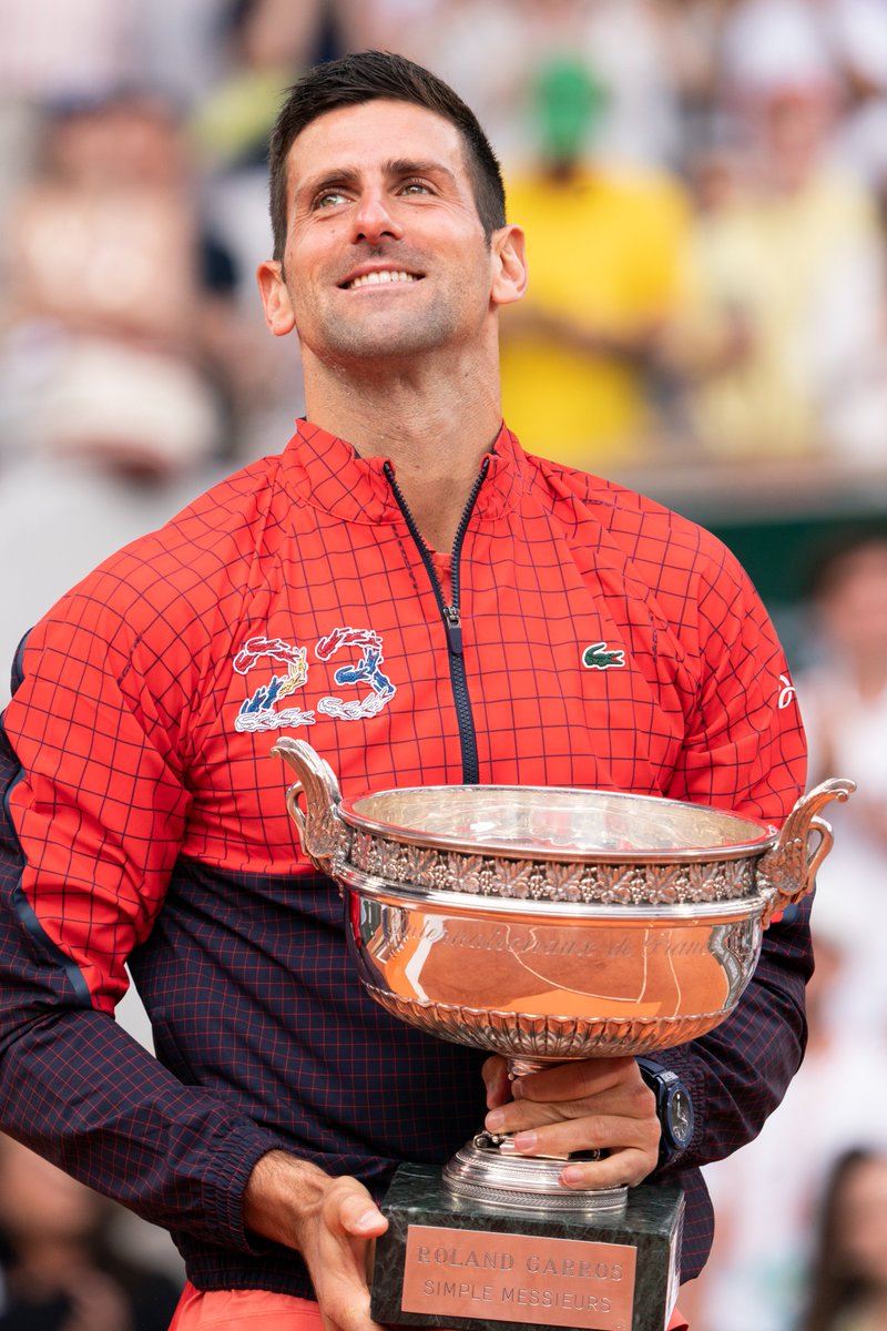 Novak is a great among greats. 🏆

By claiming his 23rd Grand Slam title at <a href="/rolandgarros/">Roland-Garros</a>, Novak Djokovic achieves a remarkable feat.
He etches his name into the annals of whole sports history, elevating him to the status of a global icon. Inspiring countless generations of