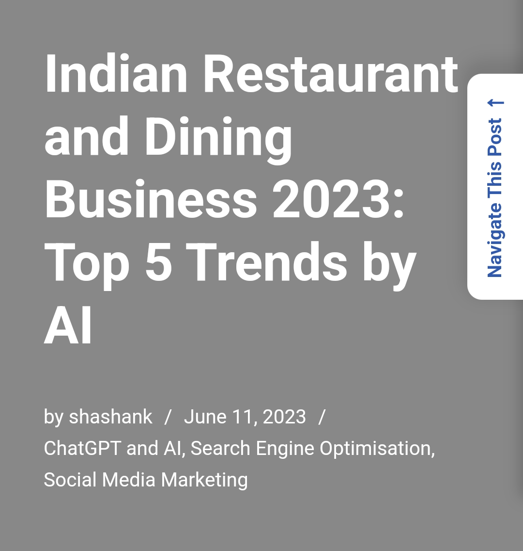 Latest trends and preferences in Indian Restaurants and Dining Industry!!

Several Top 5 Trends Inside! 🙌

Read the full post here: 
shashankaggarwal.com/indian-restaur…

#RestaurantIndustry #FoodTrends #AI #KeywordResearch #DataInsights #DigitalMarketing #SEO #FoodDelivery #RestaurantTech
