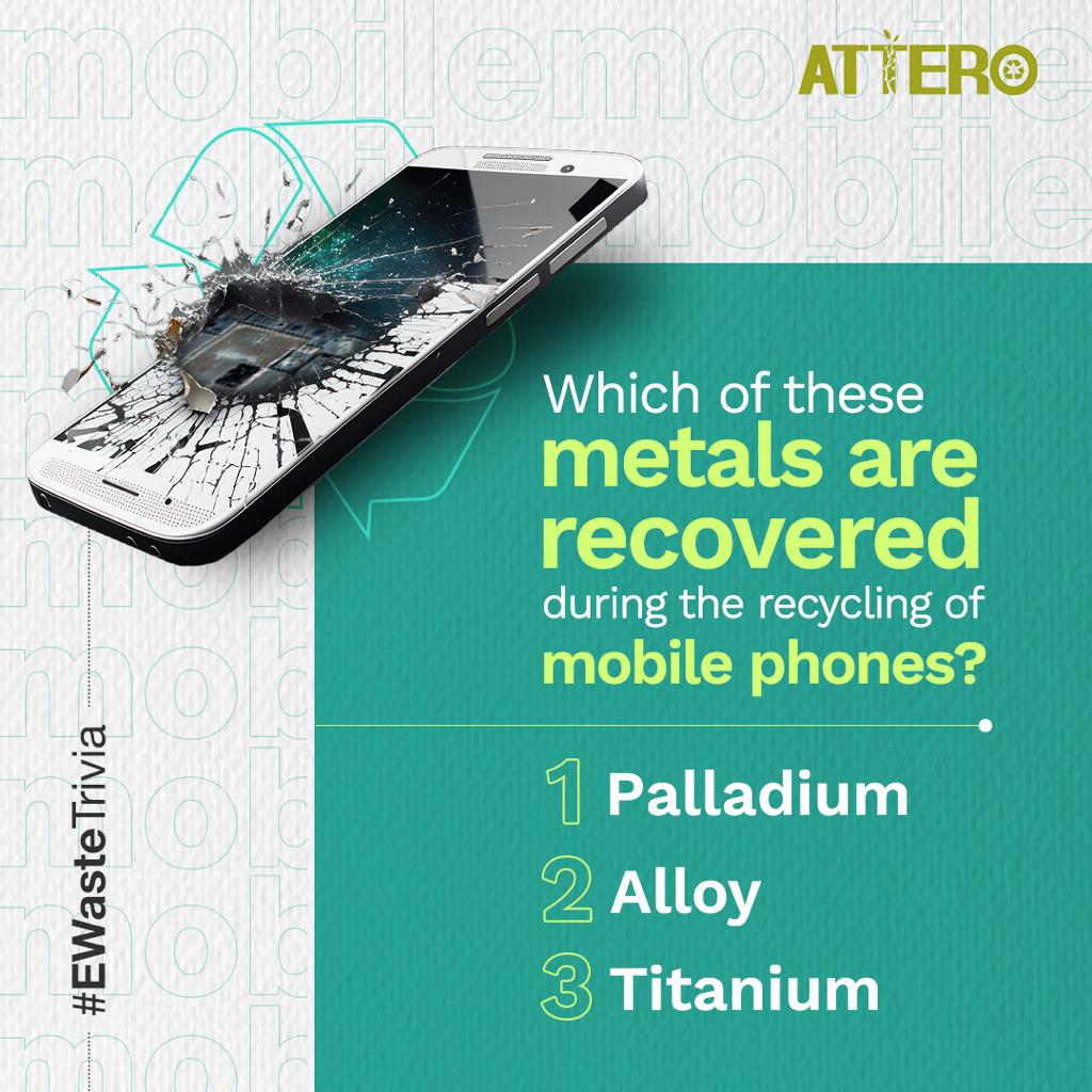 E-waste isn't waste! Precious #metals like gold, silver, palladium and even platinum can be efficiently recovered &amp; repurposed from old mobile phones.#Recycle your e-waste ethically with #Attero.
Call us for a doorstep pickup: +1800-102-9882
#MetalExtraction #RecyclingSolutions