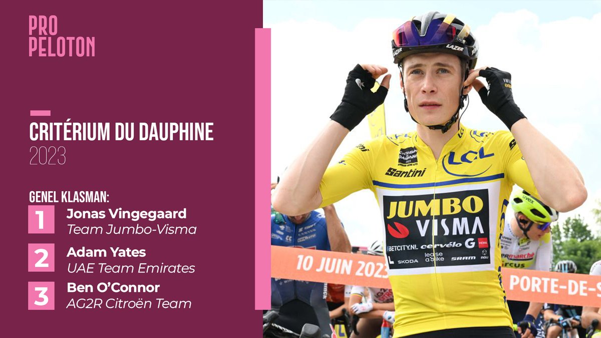 Criterium du Dauphine 2023'te şampiyon Jonas Vingegaard oldu. Kendisi, Tour de France öncesi alev almış durumda ve yine kendi beyanına göre bu, henüz %100'ünde yarışmamış hali! #dauphiné #tdf2023