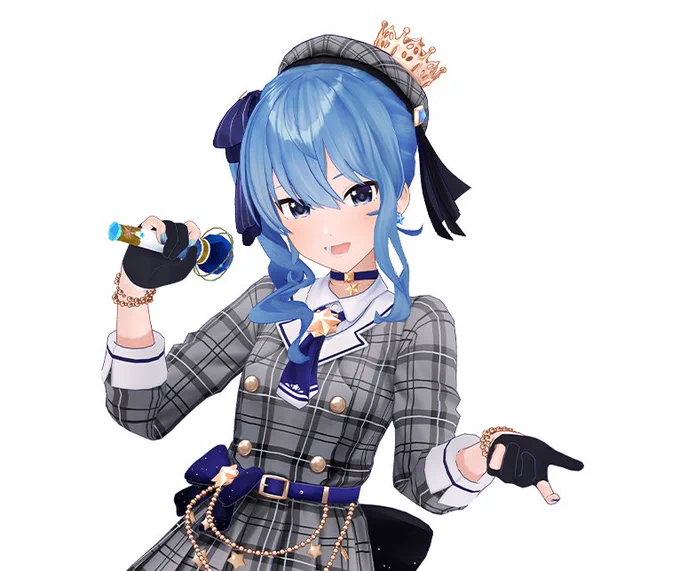 階段上がる時に少し大股にしてお嬢の子供っぽさをより上げてる所とかすいちゃのポーズを2パターン取らせて片方はマイク持つ手をピースにして公式宣材写真ポーズに近づけてる芸コマで良き
