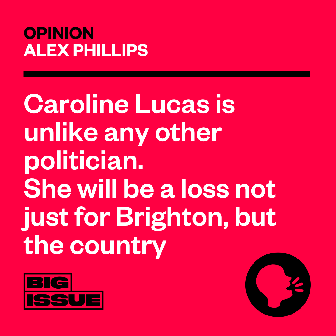 BigIssue's tweet photo. @CarolineLucas has said she will not be standing in the next election. Her friend and colleague @alexforeurope shares why losing the UK’s only Green Party MP will leave a gaping green hole for many across the country

https://t.co/j7SpPLrSp7 https://t.co/wzWSCd52wB
