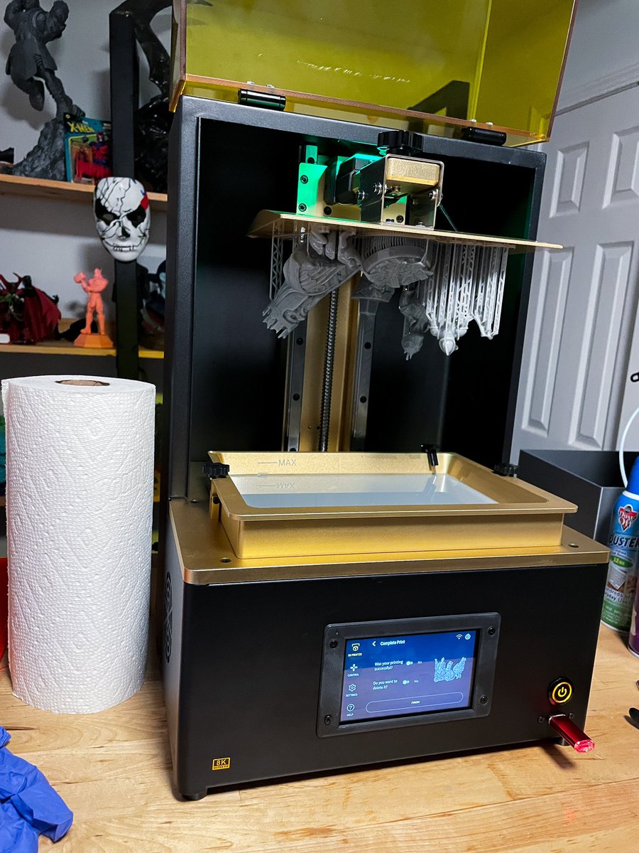 UncleJessy4Real's tweet photo. Success!

@Concepts3DS Athena Printer prototype 

3.5hr print .05 layer, 1.6 exposure, lift settings auto adjust as it prints, 2026 layers printed with @SirayaTech fast resin 

Running some more calibration prints as I believe the exposure can go even lower https://t.co/aGG8mC0QVe