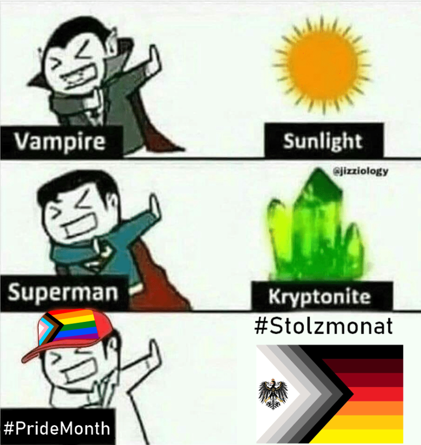 Antiraq's tweet photo. #Stolzmonet ist das #Kryptonit des #Pridemonth!
Seid #Stolz! Vernetzt euch, #Stolzis! (danke @DerWuppii für den Begriff, der is zu geil XD)
#Proudmonth #StolzstattScholz #StolzstattPride #Stolzmeme https://t.co/69Pg7hVcVF