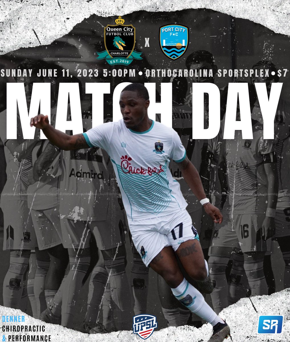 Get up it’s Match Day! This afternoon we take on Port City FC in the UPSL Mid-Atlantic Quarterfinals! 

🆚: Port City FC
🎟️: $7
🏟️: Orthocarolina Sportsplex 
⏰: 5:00PM EST

#upsl #soccer #queencity #charlotte #matchday #Playoffs #quarterfinals #feeltheburn #upinflames