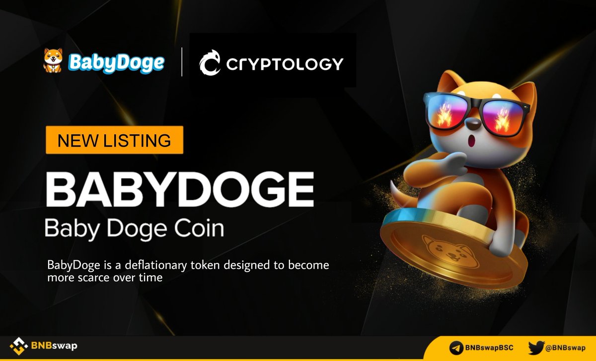 BNBSwap's tweet photo. 📢 @babydoge $BABYDOGE is listed on @Cryptologyexch!

✅ Trading Pair: #BABYDOGE/$USDT

BabyDoge is a deflationary token designed to become more scarce over time

Trade 👇
https://t.co/yX18Dk6lSS

#BabyDogeCoin #BabyDogeArmy $BNB $ETH #Memecoin #BNBchain #Memecoins https://t.co/MKCa9noYj8