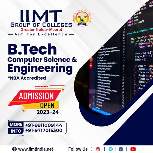 iimtnoida's tweet photo. Your Career is Our Promise !!
https://t.co/M7GEt5NIEm Computer Science & Engineering
ADMISSION OPEN FOR SESSION 2023 -2024
https://t.co/UOh7RIaTgN
Call Us: 9520886860
#BTechCSE #IIMTIndia #IIMTNoida #btechdatascience #IIMTGreaterNoida #IIMTDelhiNCR #EngineeringAdmission2023 https://t.co/zTktsE70TU