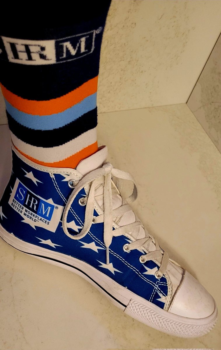 JeffPally's tweet photo. It's a combined #HRSockshot #HRCoffeeShot day to start Day One of the @SHRM Annual Conference and Expo! Caffeine and steps are the theme of this Sunday morning! #SHRM23 #SHRM75 #DriveChange #SHRM23Influencer #MySHRMSocks https://t.co/1oaQUrqUCl