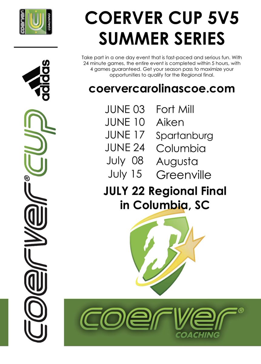 CoerverCoachSC's tweet photo. Some of our Coerver Kids earned their way to England! They’re training with professional academies in Bolton, Manchester & more!
Enter our 5v5’s. Showcase your skills. You could earn a Coerver Kid tryout invitation!
#coerverkid #coervercarolinas #coerverkidstoengland https://t.co/JcqNMNILPo
