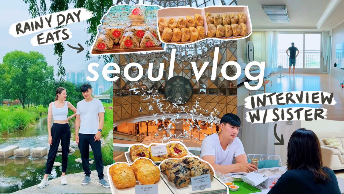 Our New Video is Up! seoul vlog | BEST place to spend a rainy day w/ amazing food ☔ kyuho's sister's first interview youtu.be/ZSj-uJT-bWM #youtube #korea #vlog #interview #seoul #internationalcouple