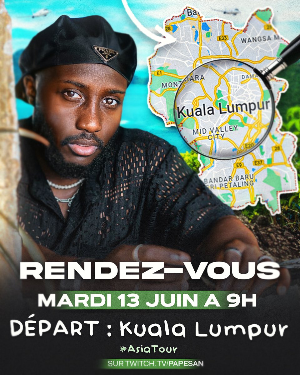 ANNONCE: NOUVEL ARC IRL EN MALAISIE ! 🇲🇾🇲🇾
Ça va être une 1ere pour moi et j’ai hâte de découvrir tout ça en live avec vous 🔥
On va voguer entre Asie, Europe et Amérique ces prochains mois.
Ça va être du LOURD ! 
Rdv mardi à partir de 9h pour Kuala Lumpur 😉
