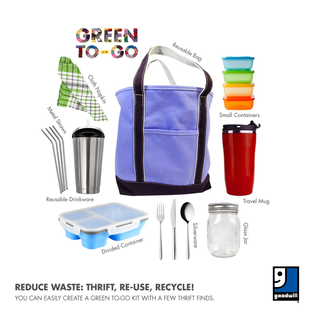 Go green every day! It’s easy to embrace reusable alternatives in your regular routine. 🍽️ #goodwillmn #goodwillfinds #shopsustainably #sustainable #thrifting