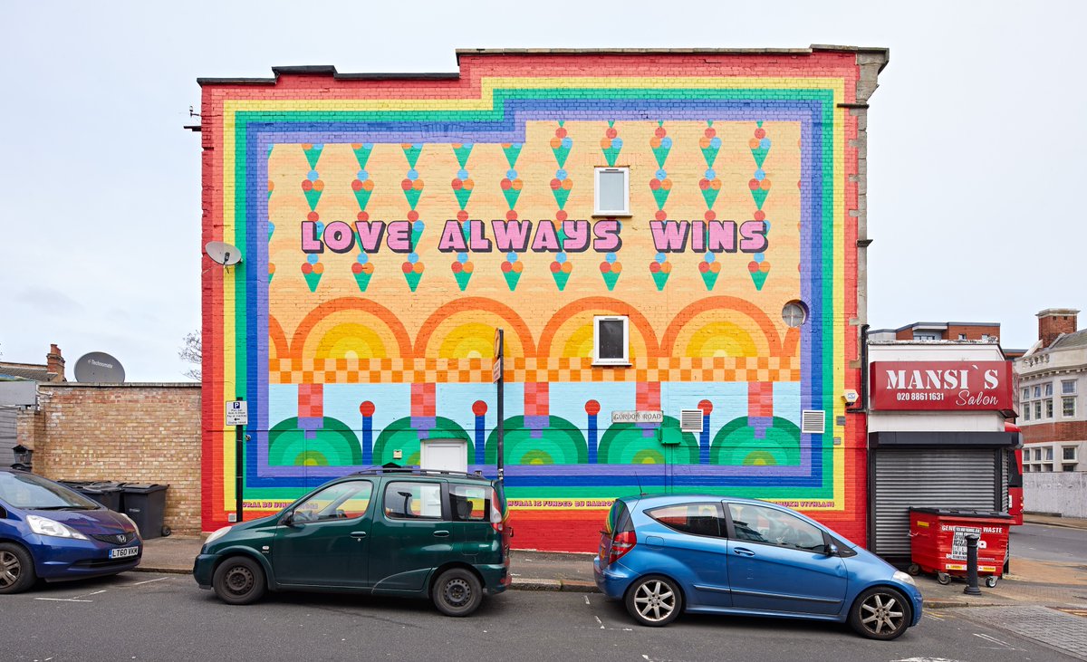 A pop of colour from <a href="/YinkaIlori_/">Yinka Ilori</a> gracing your feed today! 🙌 

This mood boosting mural was commissioned by <a href="/harrow_council/">London Borough of Harrow</a>.

Catch more of Ilori’s vibrant work as part of a free display at the Design Museum until 25 June: bit.ly/3OUE2yr

📸 <a href="/TLMC_LTD/">The London Mural Company</a>