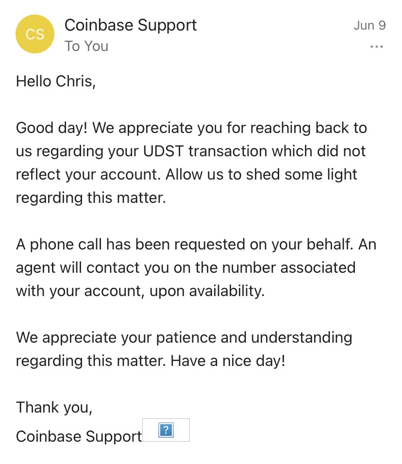 chrisstorey77's tweet photo. I want my money!!!
@coinbase 
Here is my emails with support team
Oddly enough my call was disconnected! I was assured that I would receive a call back in the event that this may happen. 2 days later and no call back!
#shady
#bitchbetterhavemymoney https://t.co/mqKQTSpTss