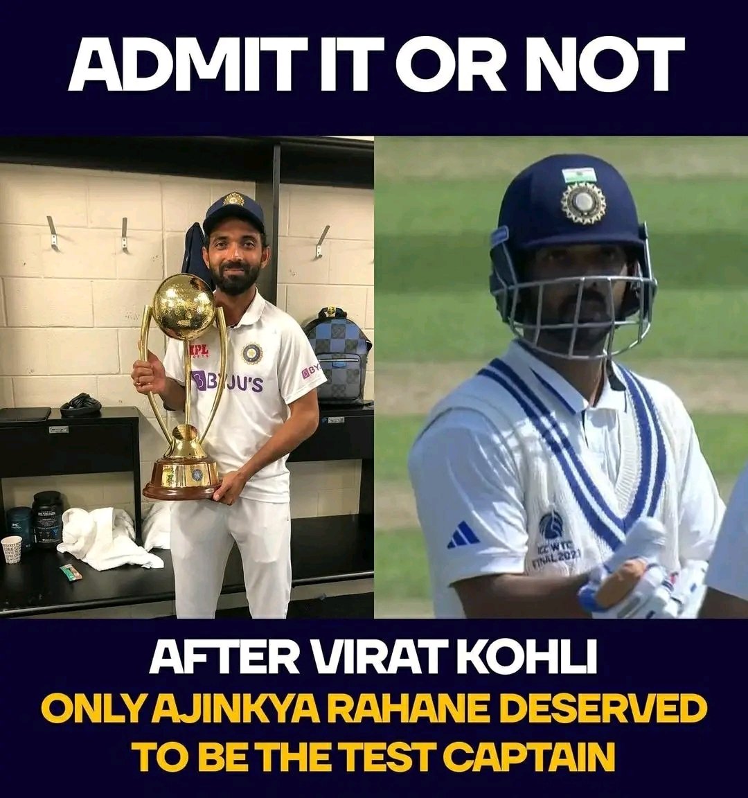 It's better to give him captaincy of test team 🥺 #Rahane #indvsauswtcfinal  #AjinkyaRahane