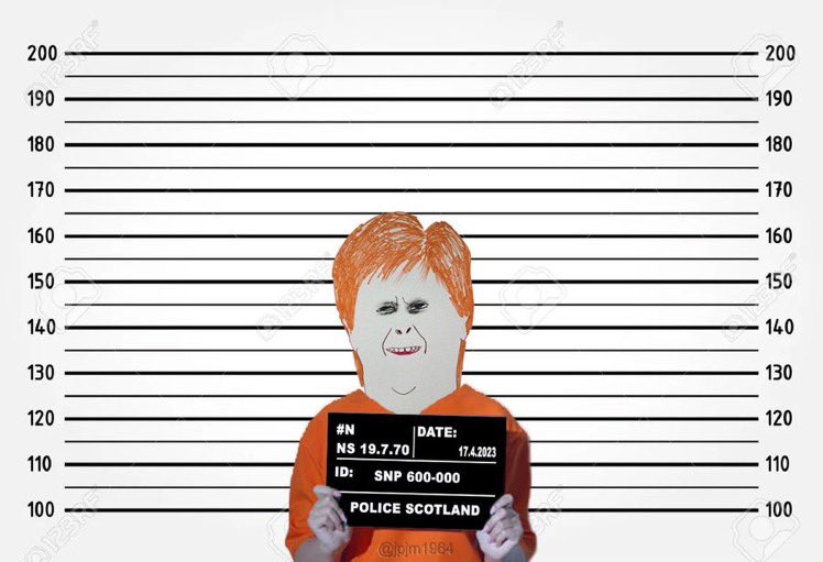 ArchRose90's tweet photo. Nicola Sturgeon has been arrested! https://t.co/zZi7M8jOK0