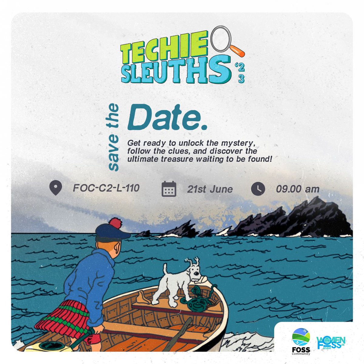 wifnsbm's tweet photo. Are you ready for a tech adventure? Gear Up, Get Set, Go!
 
The Women in FOSS NSBM is organizing "Techie Sleuths' 23".

📆 Date  : June 21, 2023
⏰ Time : 9:00 a.m. to 12:00 p.m.
📍 Place: FOC-C2-L-110
 
Mark your calendar and save the date
 
#WIFNSBM #FOSSNSBM https://t.co/xKIeA42slF