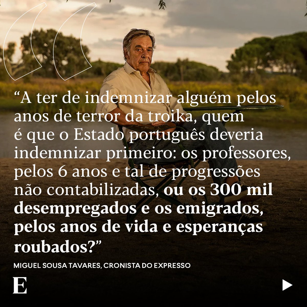 "Onde estava você durante aqueles 6 anos, 6 meses e 23 dias?", pergunta Miguel Sousa Tavares no título da sua crónica semanal. 

Leia mais: expresso.pt/opiniao/2023-0…