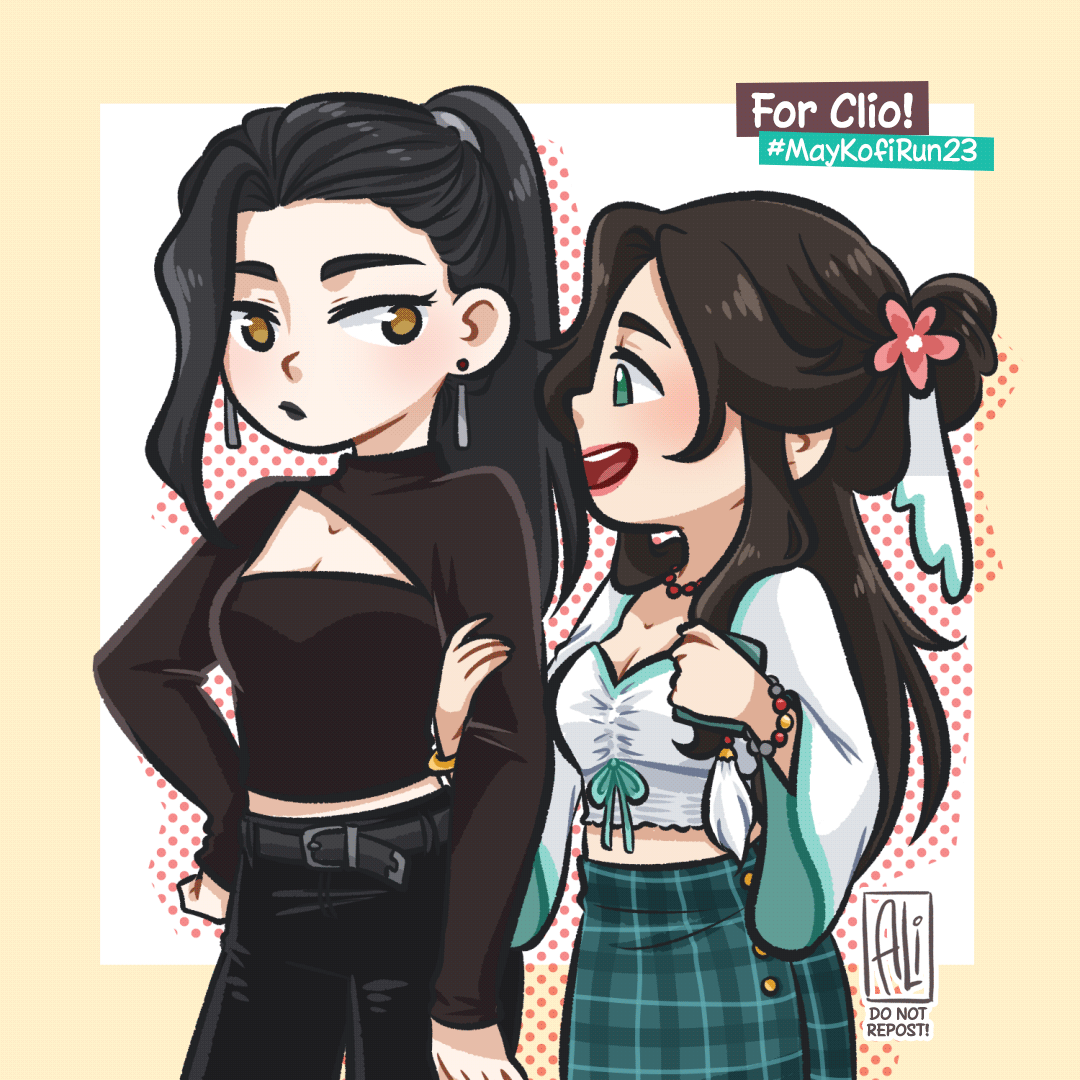 ☕️ #MayKofiRun23 Day 14 for Clio!
i was given an option to draw ladies in cute clothes so i drew ladies in cute clothes 🙈

#shiqingxuan #hexuan #beefleaf #tgcf