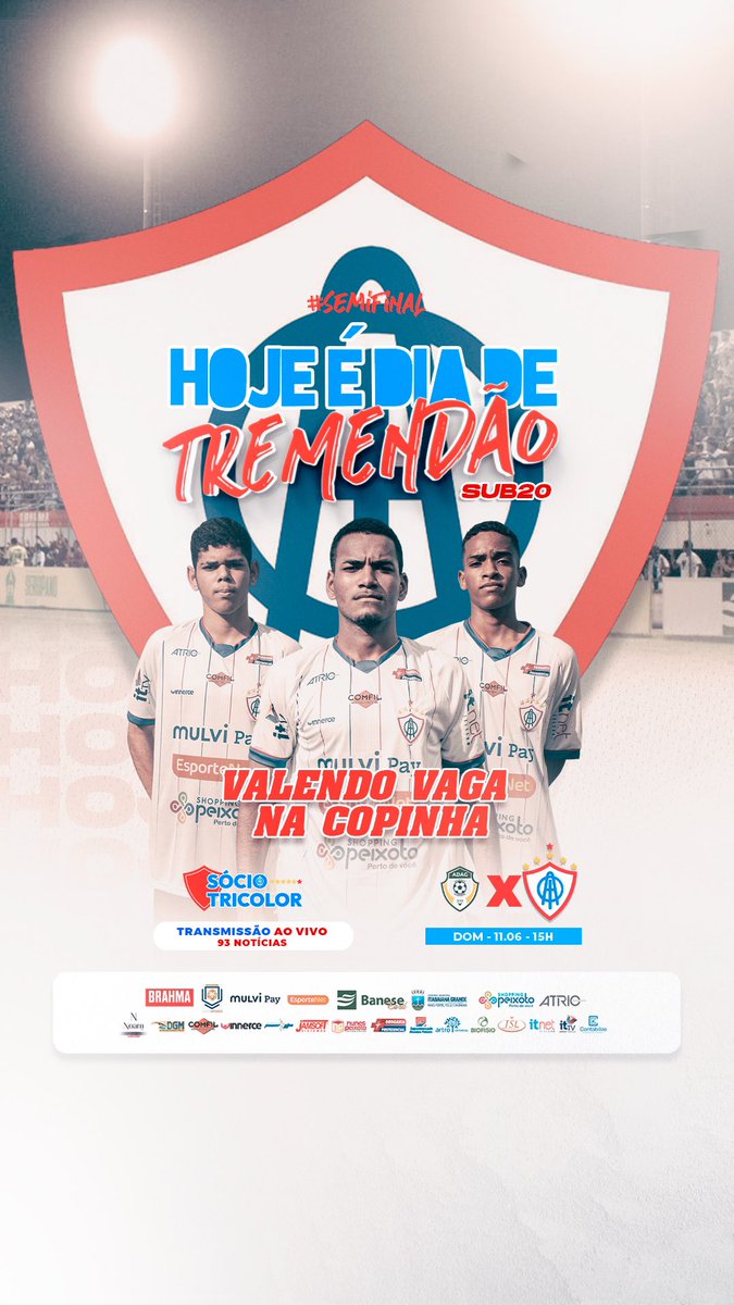 DIA DE ITABAIANA! 🇫🇷

🏆 Sergipão Sub-20
⚽️ Atlético Gloriense x Itabaiana
🕒 15h
🏟 Editon Oliveira
📺 <a href="/93noticias/">93 Notícias</a> 

🔴⚪️🔵 É valendo vaga na final e na Copinha. PRA CIMA!
