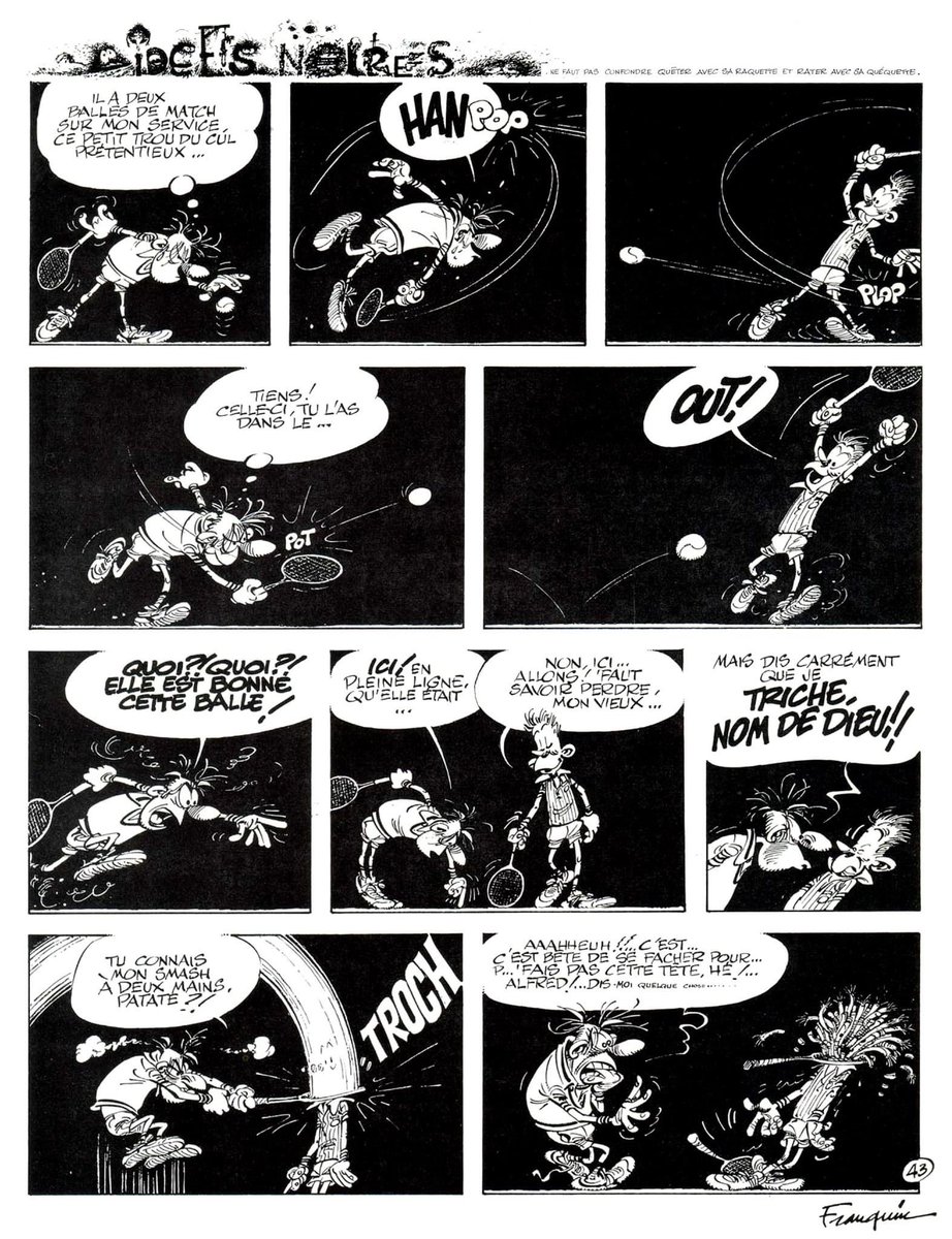 Franquin_Cie's tweet photo. #RolandGarros 😁 #Franquin #Tennis #ideesNoires https://t.co/2Sw7HZwvoX