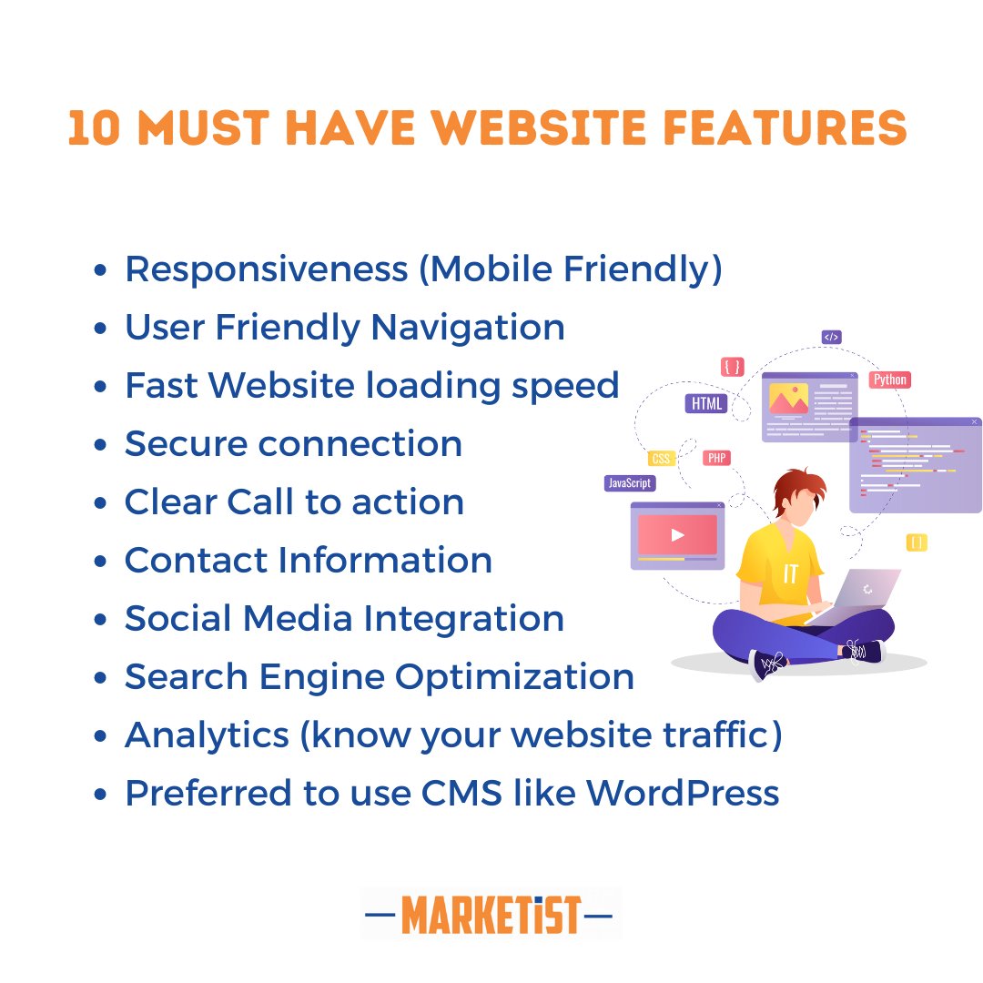 marketistbiz's tweet image. Ever asked a question to yourself what are those top website features which help businesses grow online?
Well we have listed the top 10 must have web features you should look out for on your website.
Read blog here; marketist.pk/website-featur…

#Website #WebFeatures